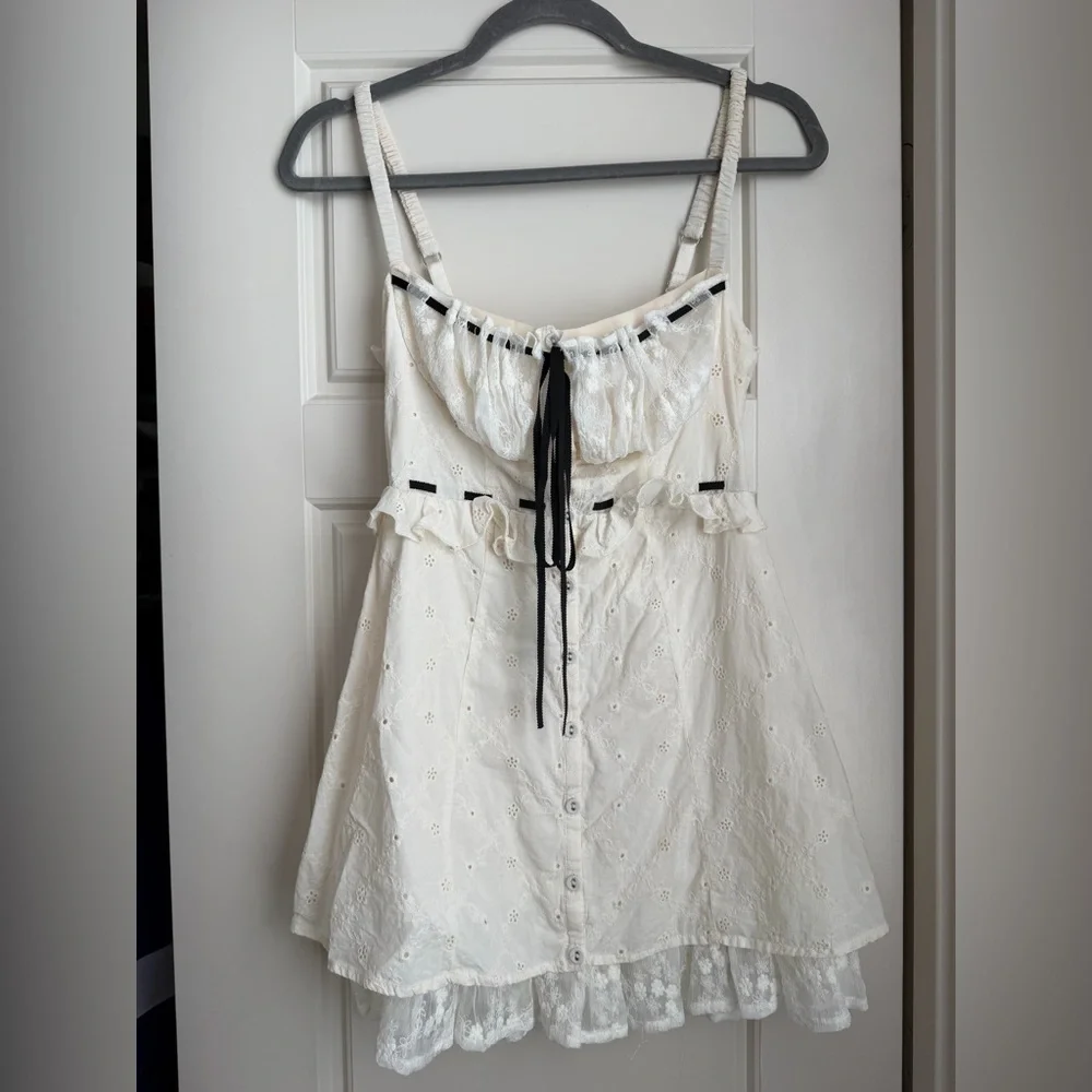 For Love & Lemons Sora Eyelet Mini Dress Size XS - Picture 1 of 5